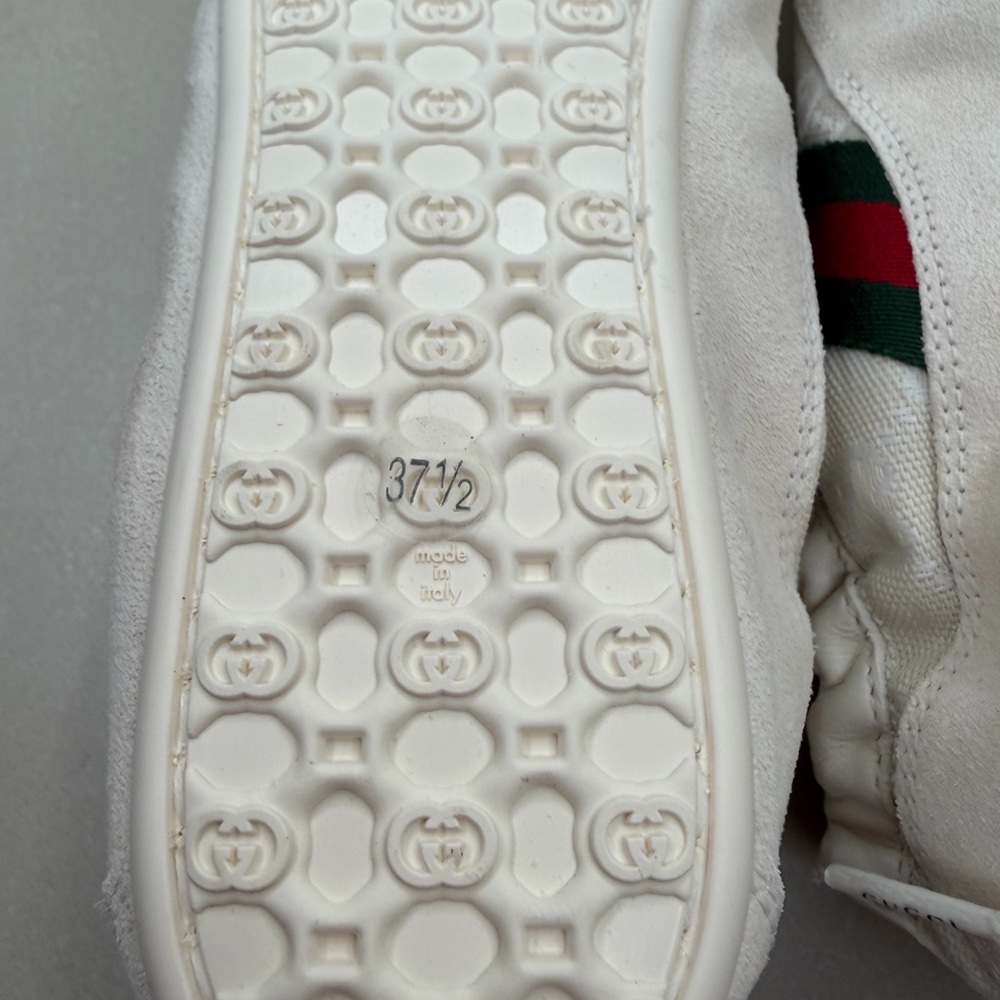 Gucci Off-White GG Canvas Sneakers with Green and Red Web NWT - Picture 6 of 7